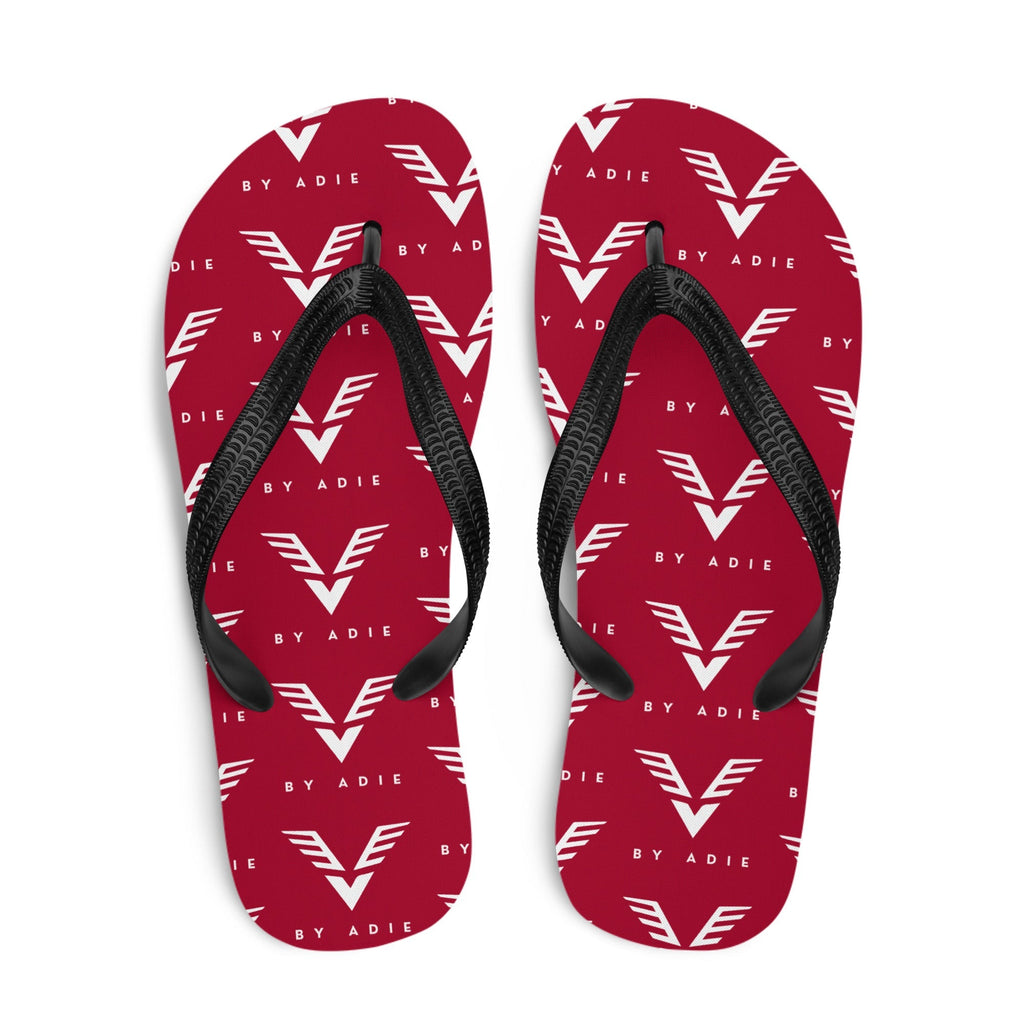 By Adie Logo Pattern Red Flip Flops