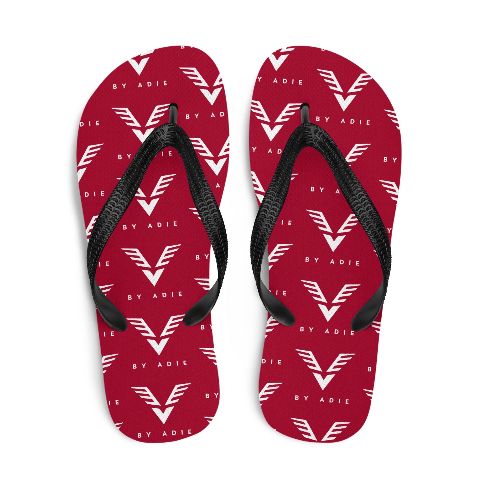 By Adie Logo Pattern Red Flip Flops