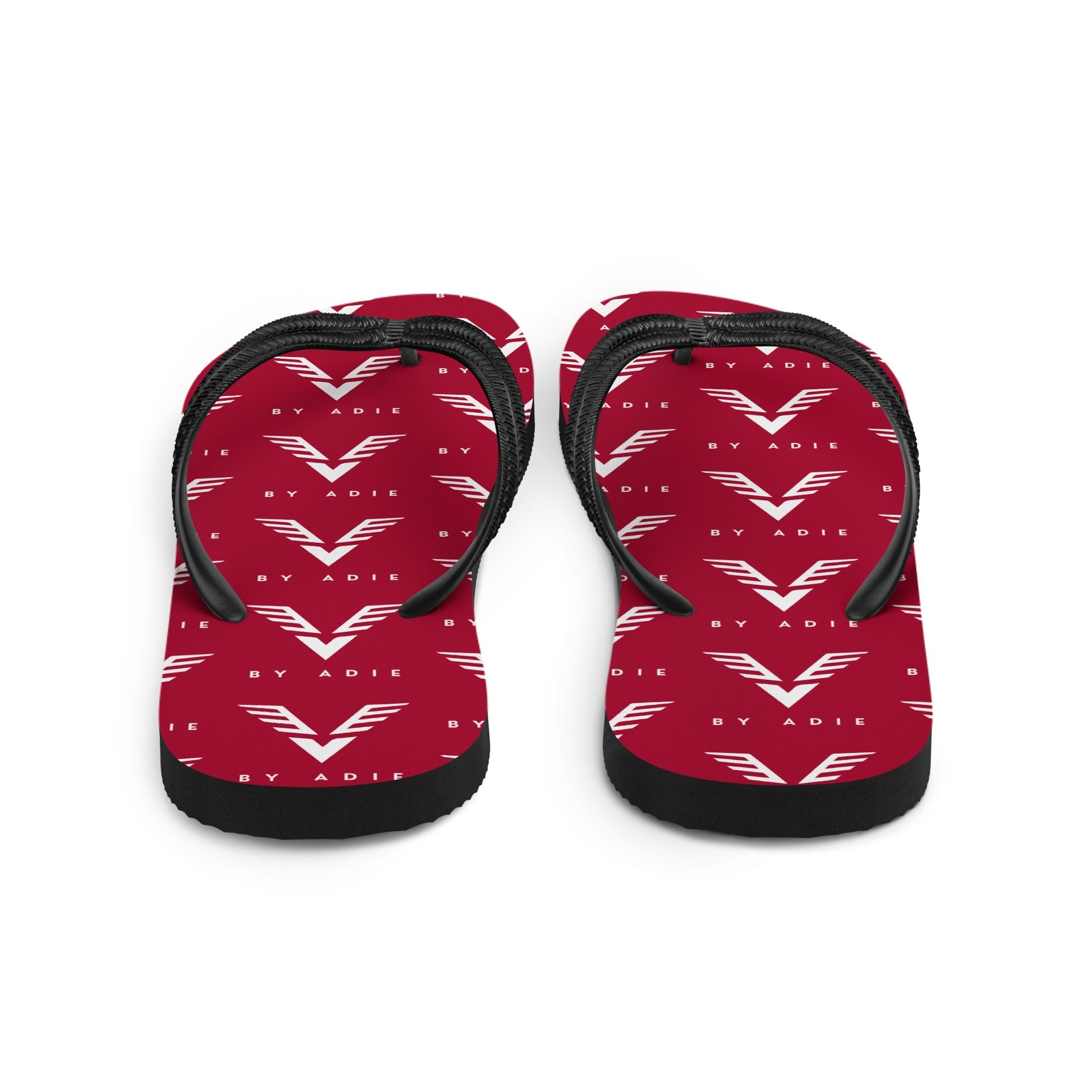 By Adie Logo Pattern Red Flip Flops