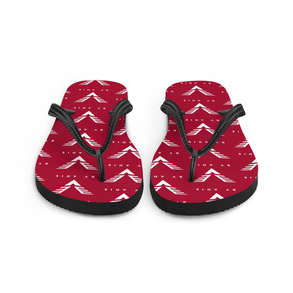 By Adie Logo Pattern Red Flip Flops