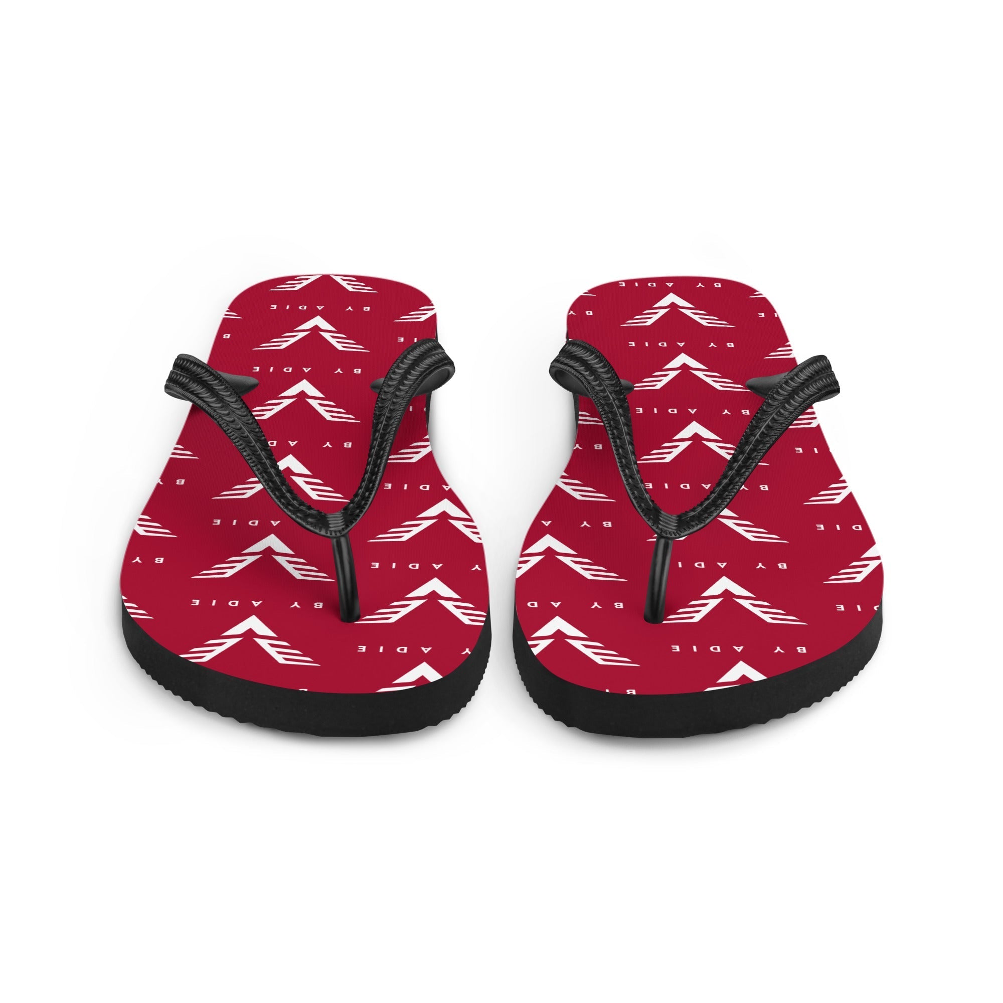 By Adie Logo Pattern Red Flip Flops