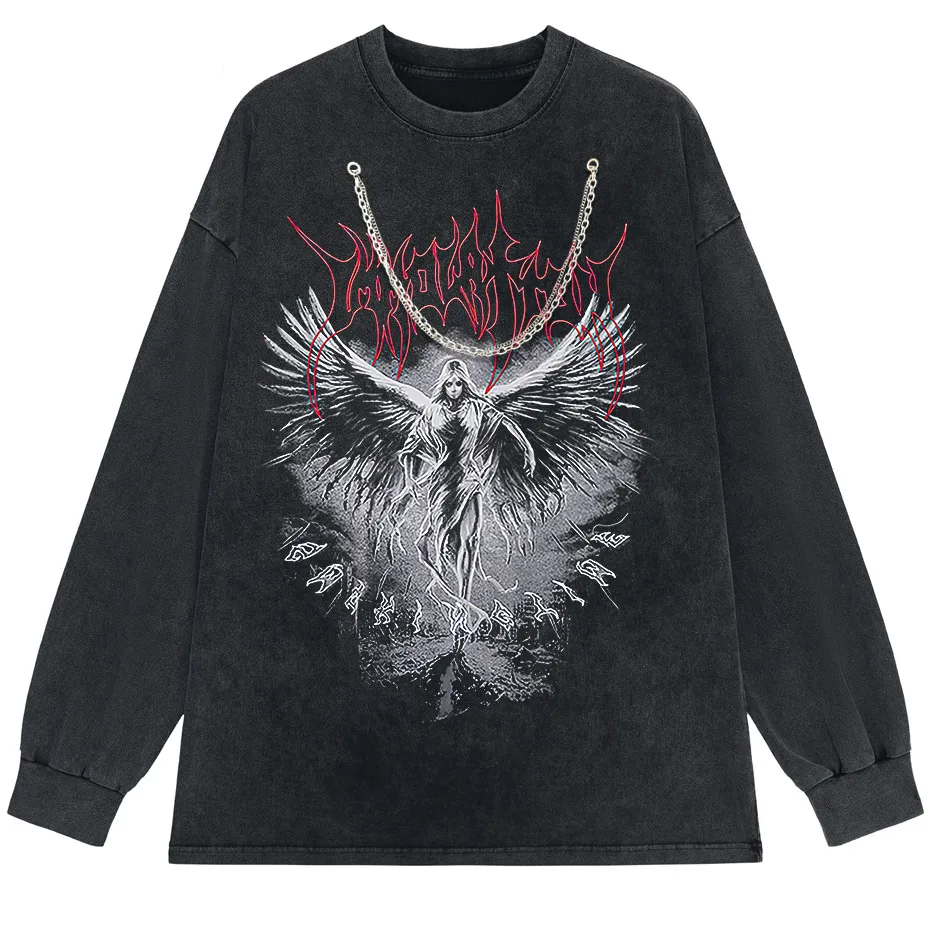 Y2k Gothic Punk Style Men T Shirt Clothes Harajuku Oversized T-shirt Top Tee High Street Hipster Summer Streetwear Anime Clothes-2