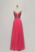 A-line spaghetti strap beaded dress-0