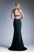 Two Piece Floral Embroidered Gown-0