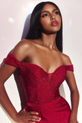 Off The Shoulder Hot Stone Fitted Gown-5