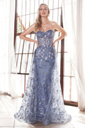 Glitter Fitted Gown And Overskirt-5