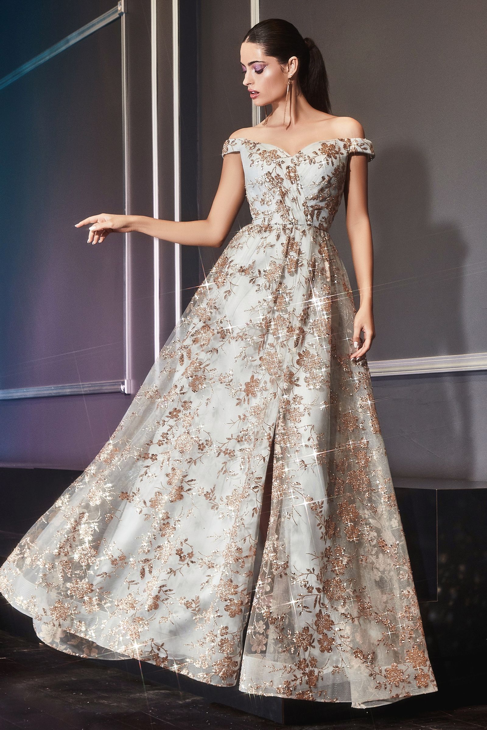A-Line Embellished Print Dress-4