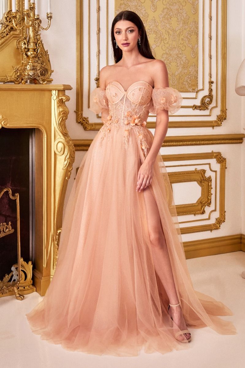 Strapless Floral Ball Gown-6