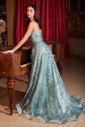 Sequin Floral Printed A-Line Dress-1