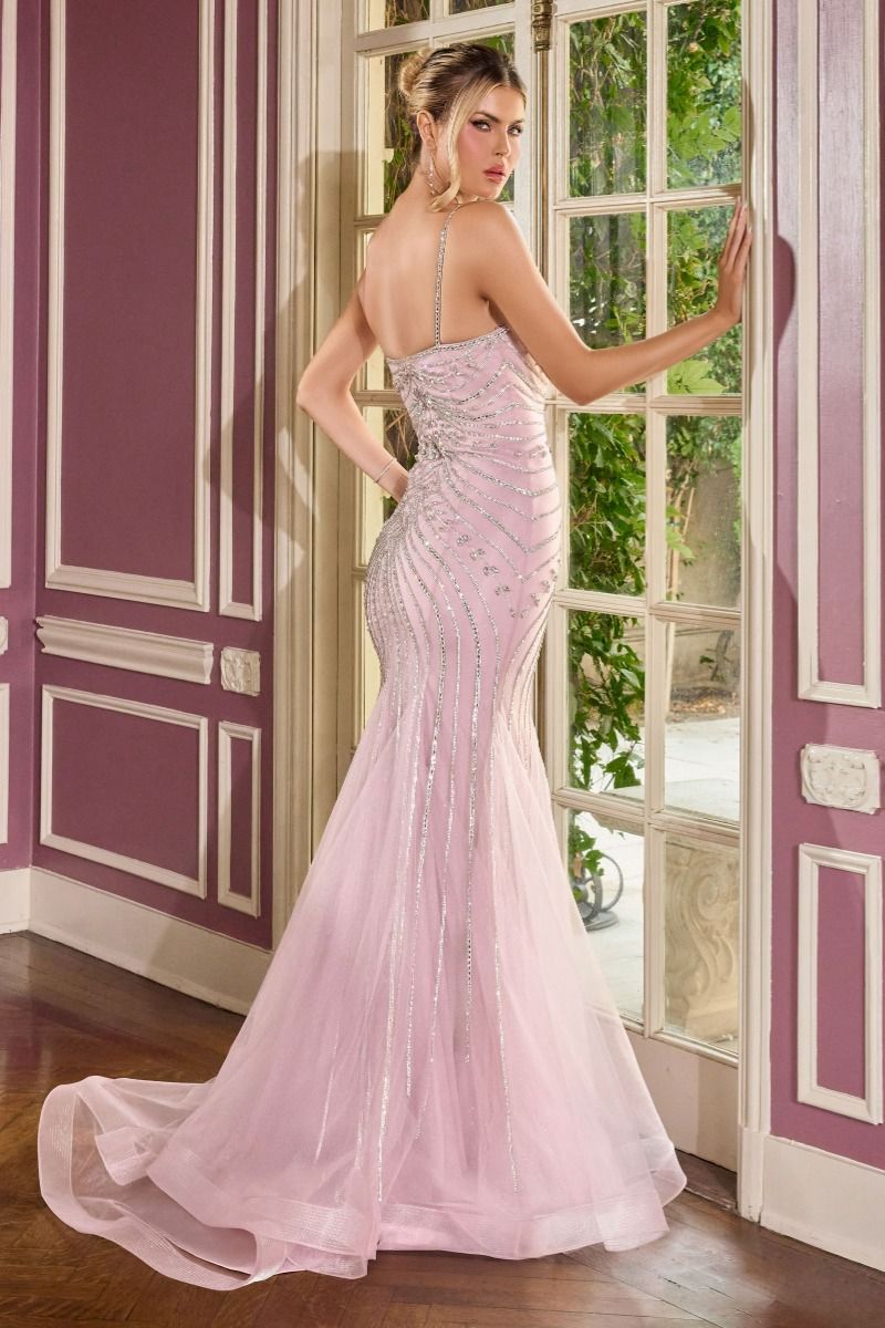 Metallic Crystal Fitted Dress-3