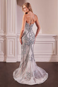 Pearl Embellished Fit & Flare Gown-4
