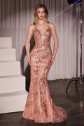 Lace Embellished Fitted Gown-3