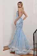 Glitter Printed Mermaid Gown-2