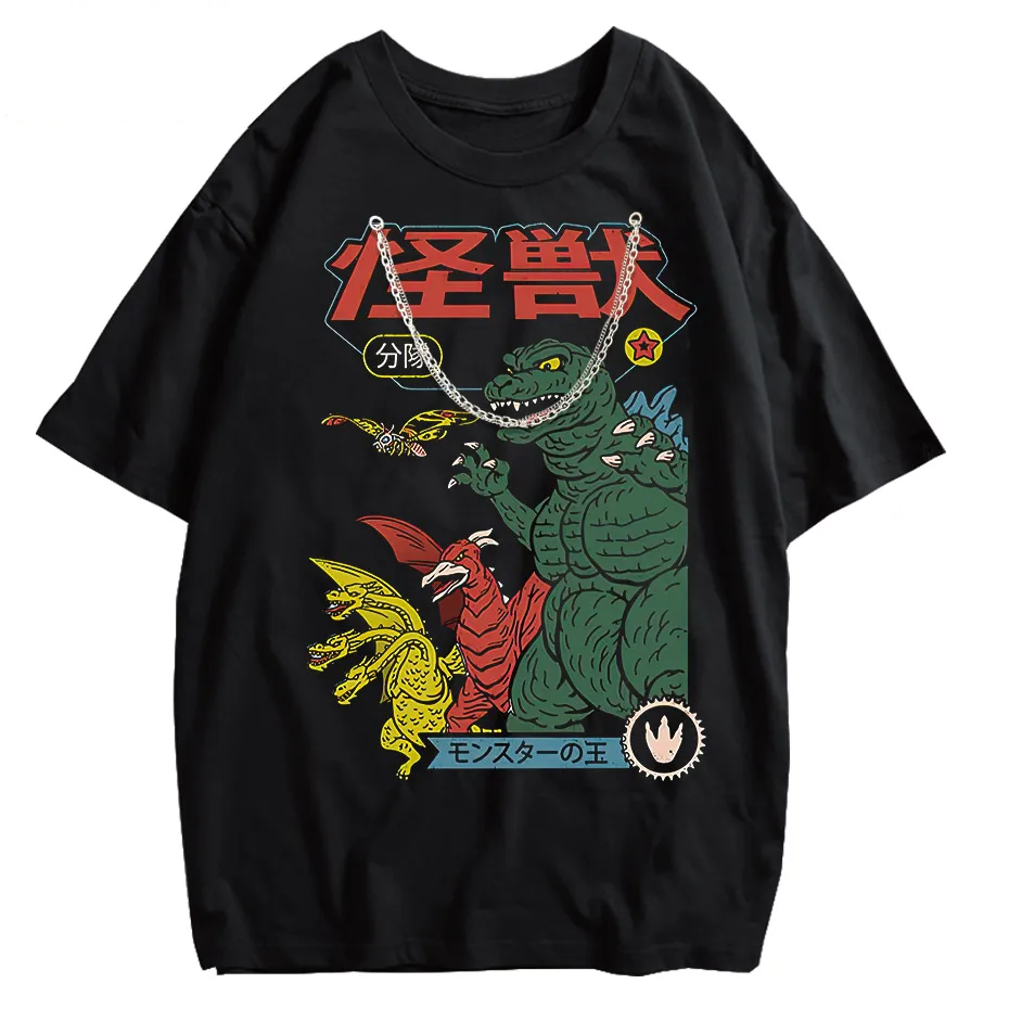 Japanese Anime Print T-Shirt Men Short Sleeve Casual Tee-2