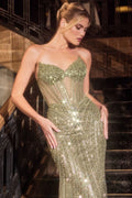 Strapless Beaded Fitted Gown-2