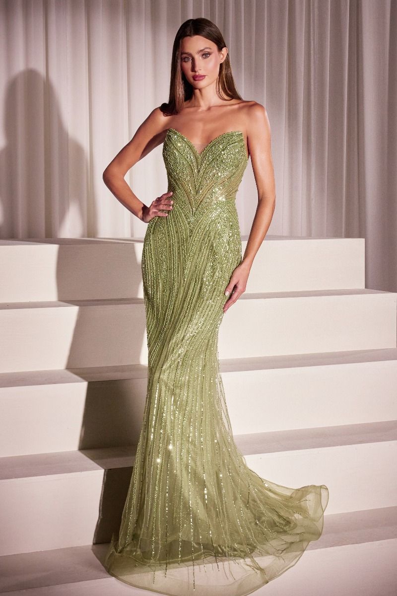 Sequin Strapless Fitted Dress-2