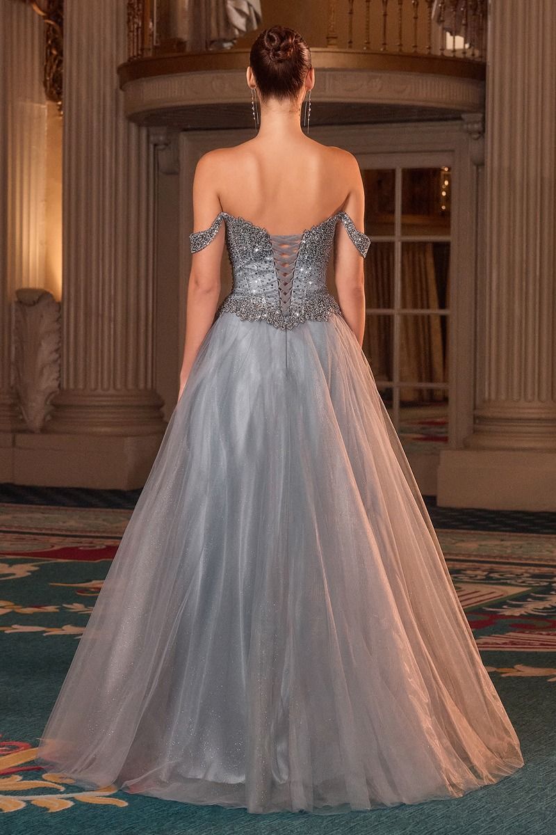 A-Line Evening Gown with an Off-The-Shoulder Sweetheart Neckline-1