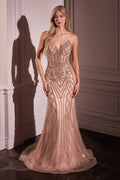 Crystal Strapless Embellished Mermaid Gown-10