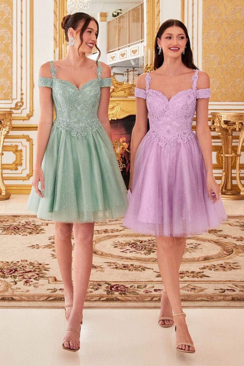 Off The Shoulder Lace Cocktail Dress-7
