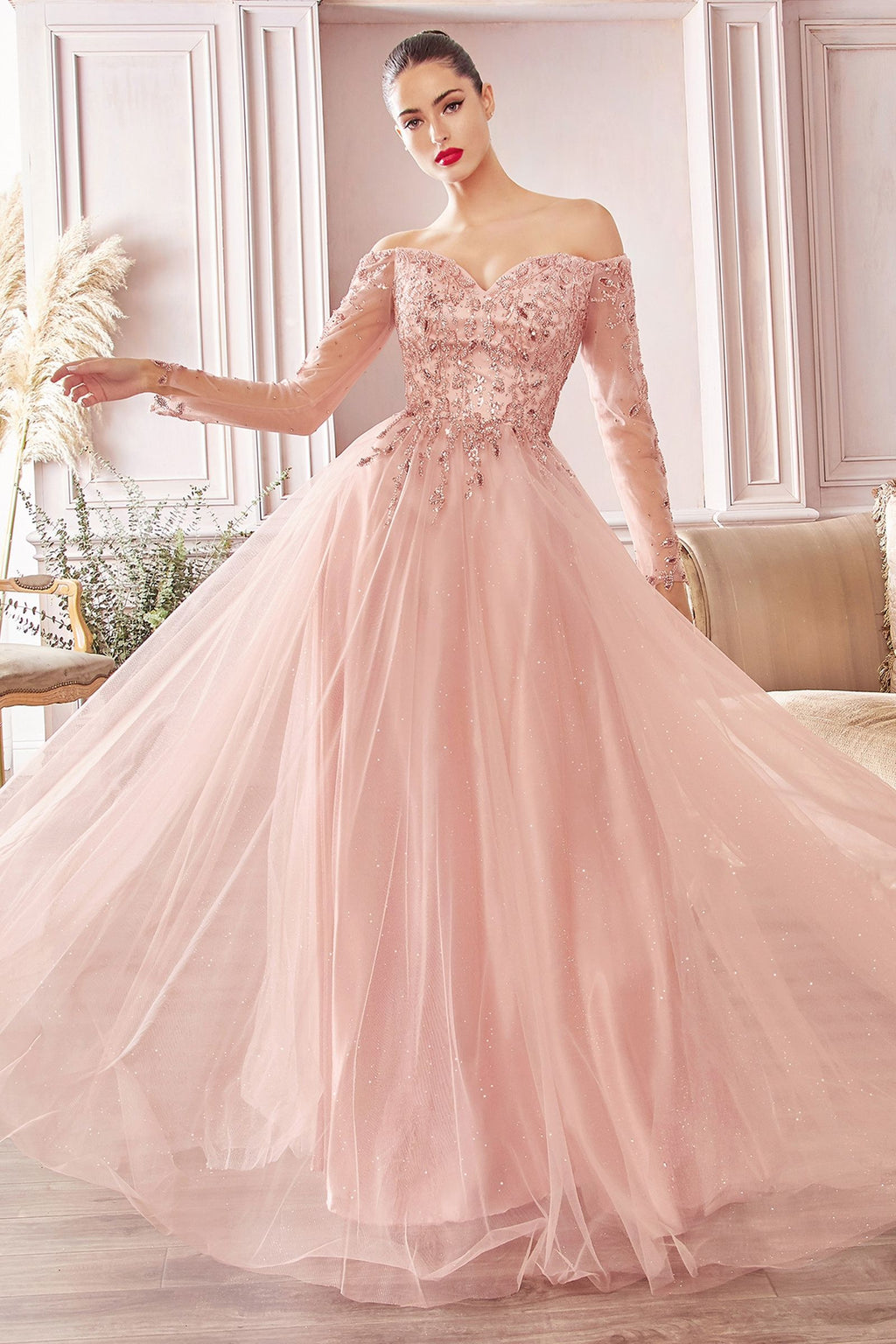 Off The Shoulder A-Line Dress-0