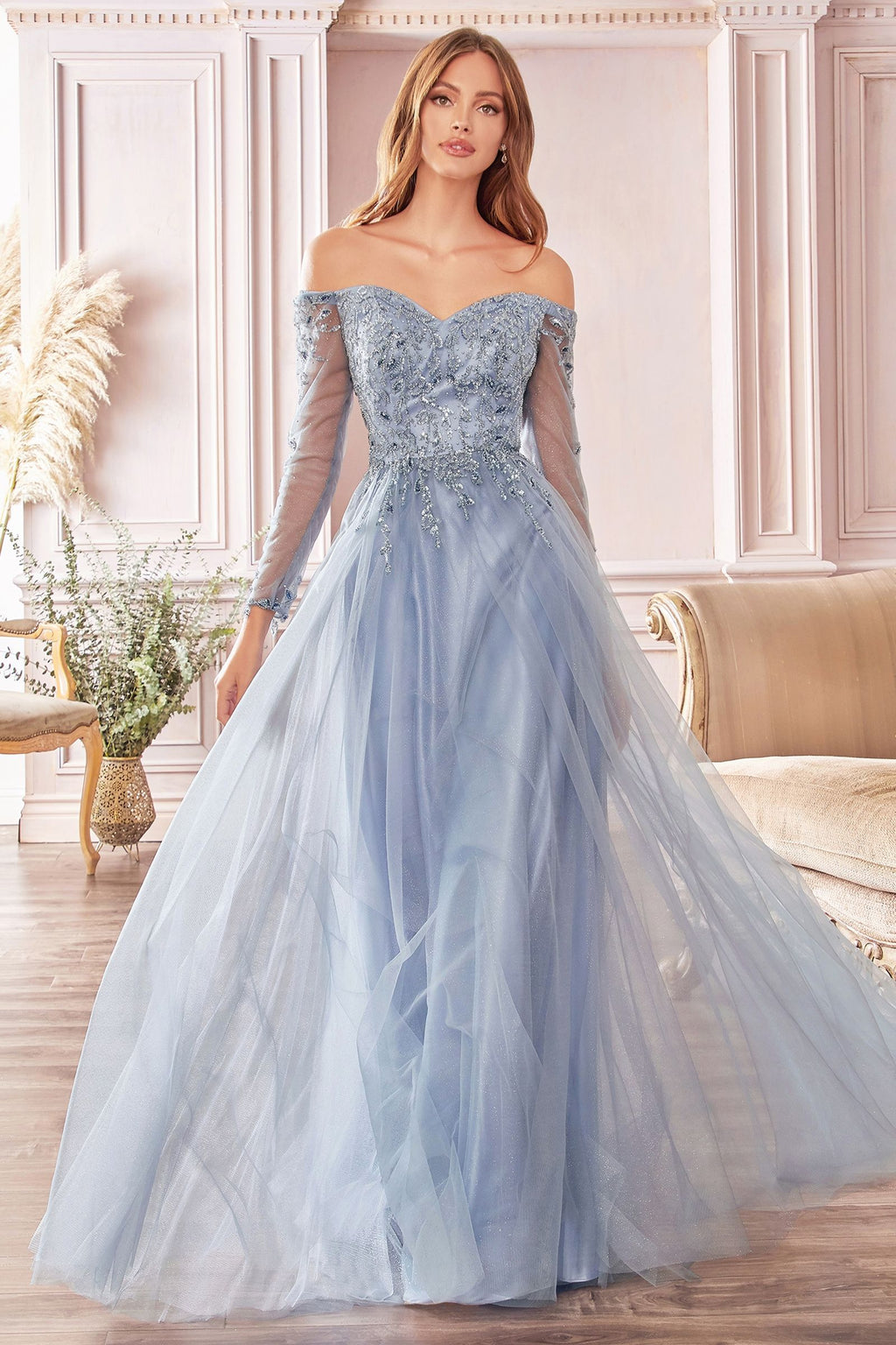 Off The Shoulder A-Line Dress-2