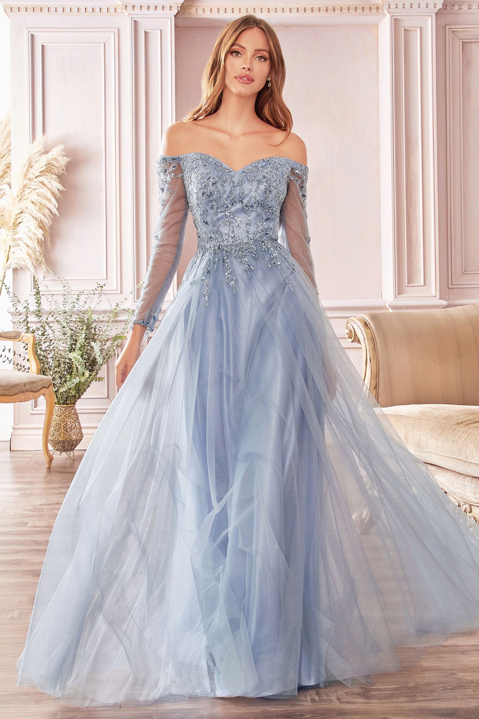 Off The Shoulder A-Line Dress-2