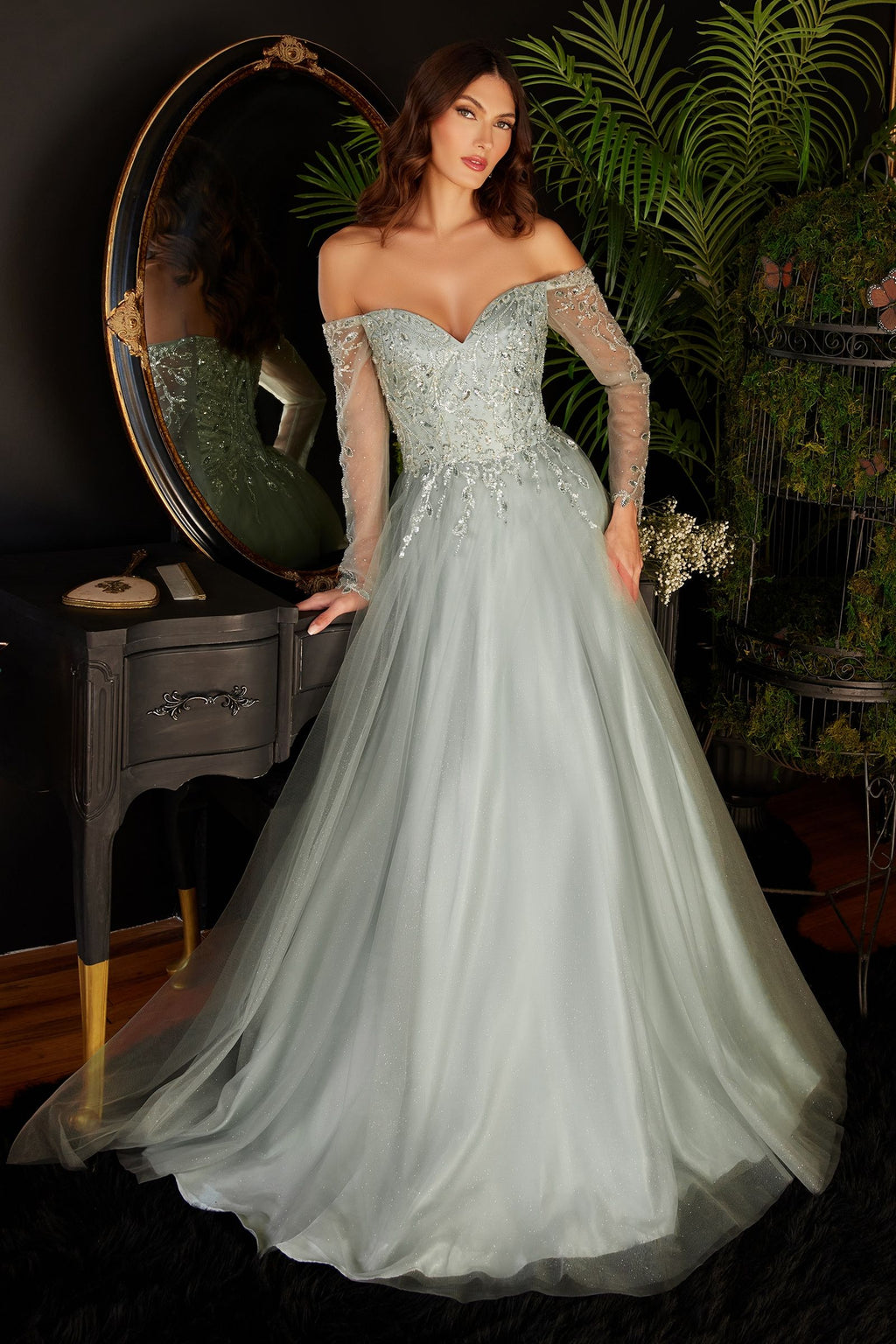 Off The Shoulder A-Line Dress-3