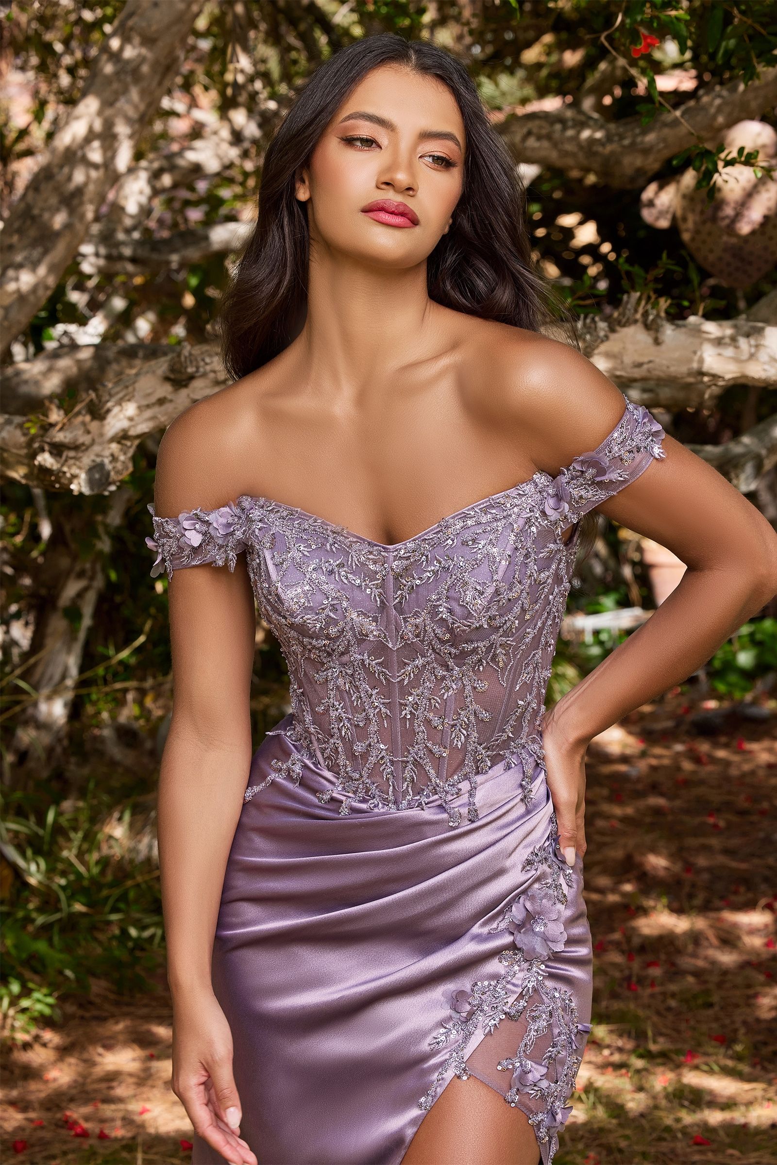 Floral Off The Shoulder Gown-4