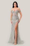 Off The Shoulder Sequin Gown 2-1