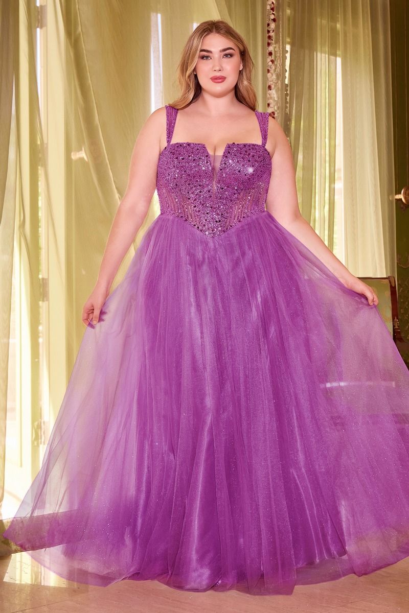 Strapless A-Line Embellished Gown Curve-0
