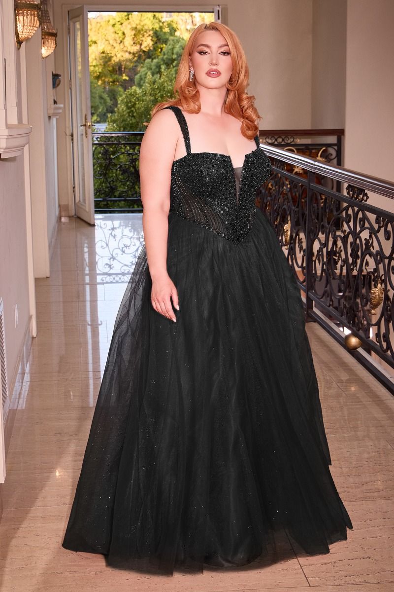 Strapless A-Line Embellished Gown Curve-1