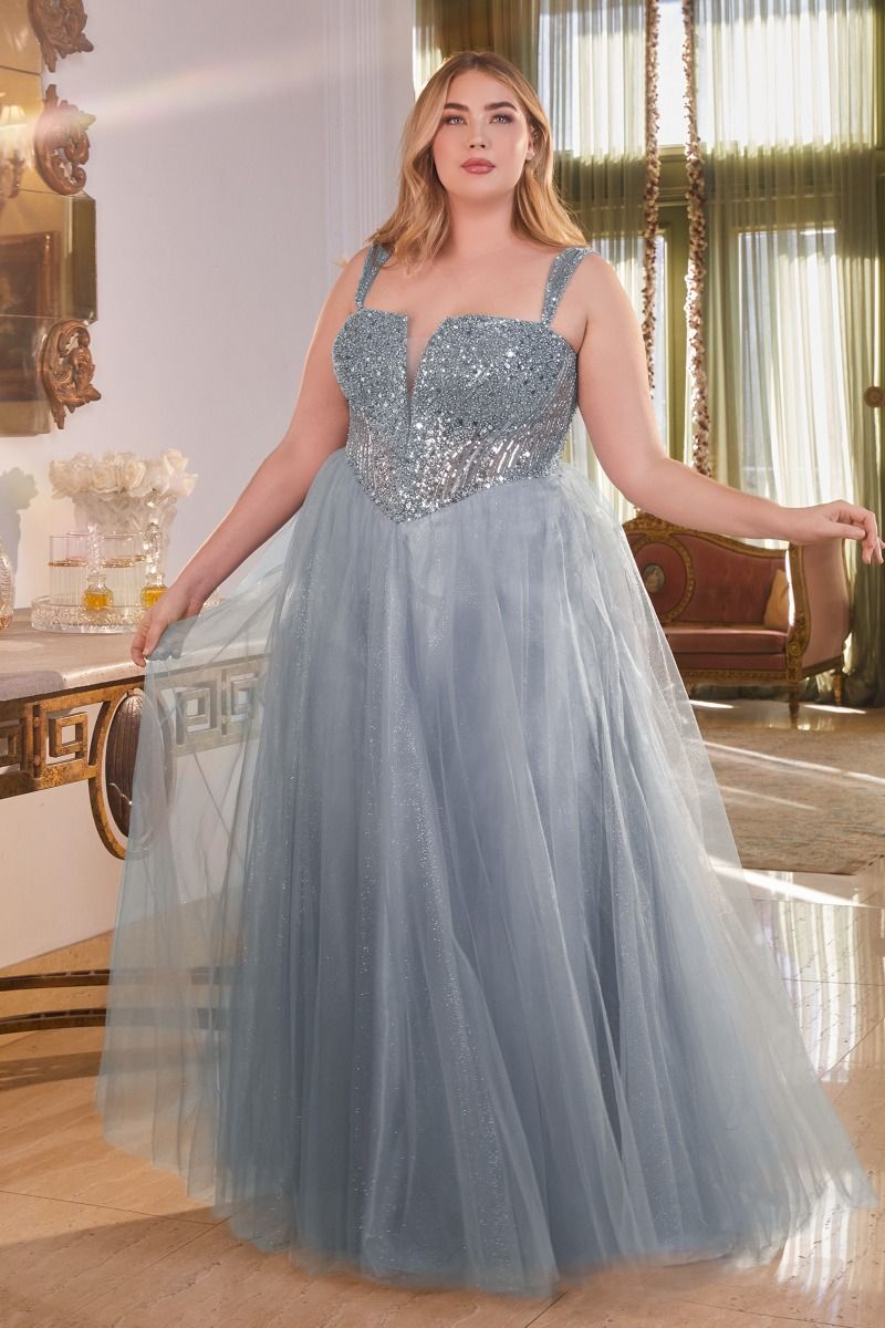 Strapless A-Line Embellished Gown Curve-6