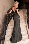 Off The Shoulder Fitted Sequin Dress-1