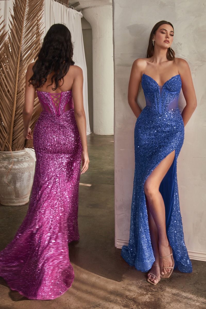 Embellished Strapless Gown-0
