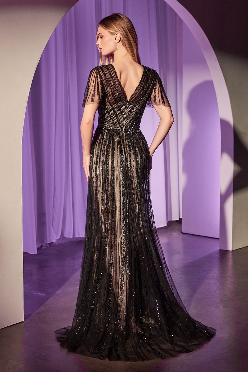 Sequin Embellished A-Line Dress-5