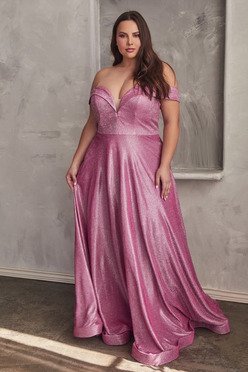 Metallic Off The Shoulder Ball Gown-4