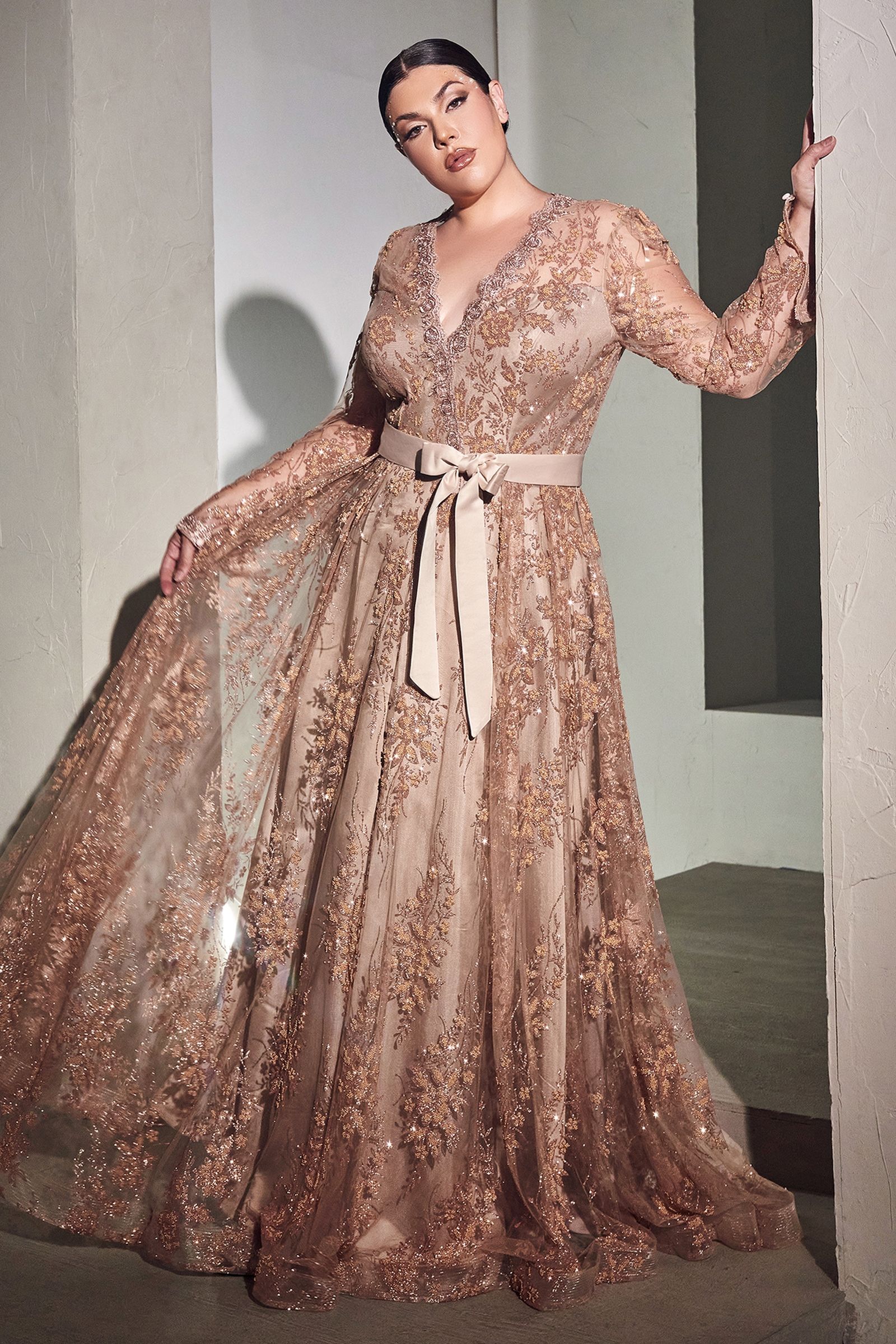 Long Sleeve A-Line Dress-0