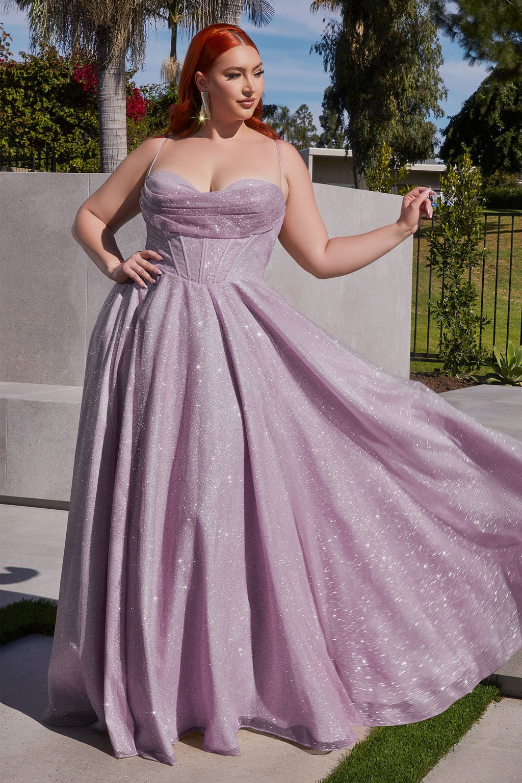 Glitter A-Line Gown Curve-2