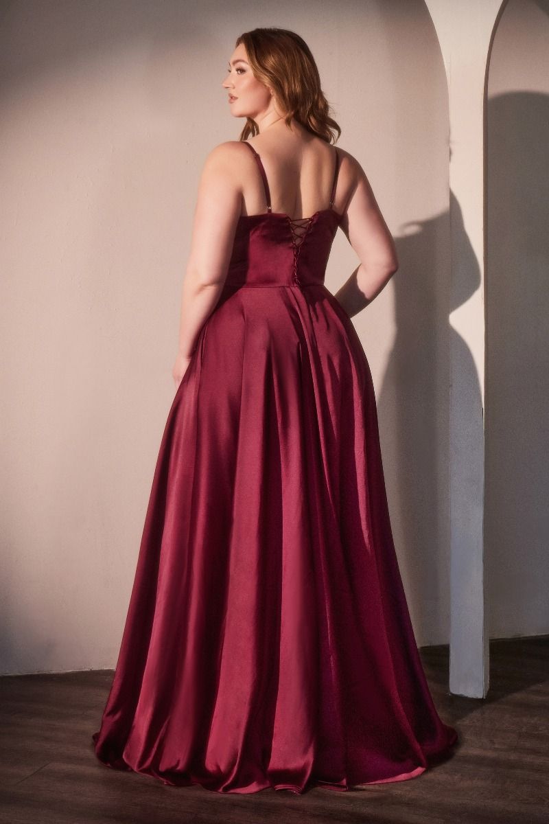 A-Line Satin Bustier Dress Curve-1