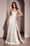 Satin Strapless Bridal Dress-0