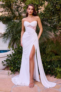 Fitted Bridal Gown Features A Strapless Sweetheart Neckline And A Sheer-0