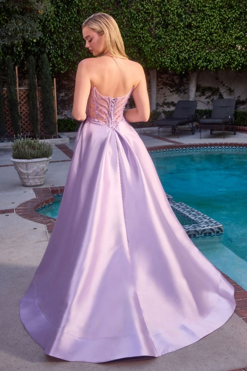 Strapless Satin A-Line Dress-1