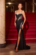 Curve Fitted Dress Leg Slit-0