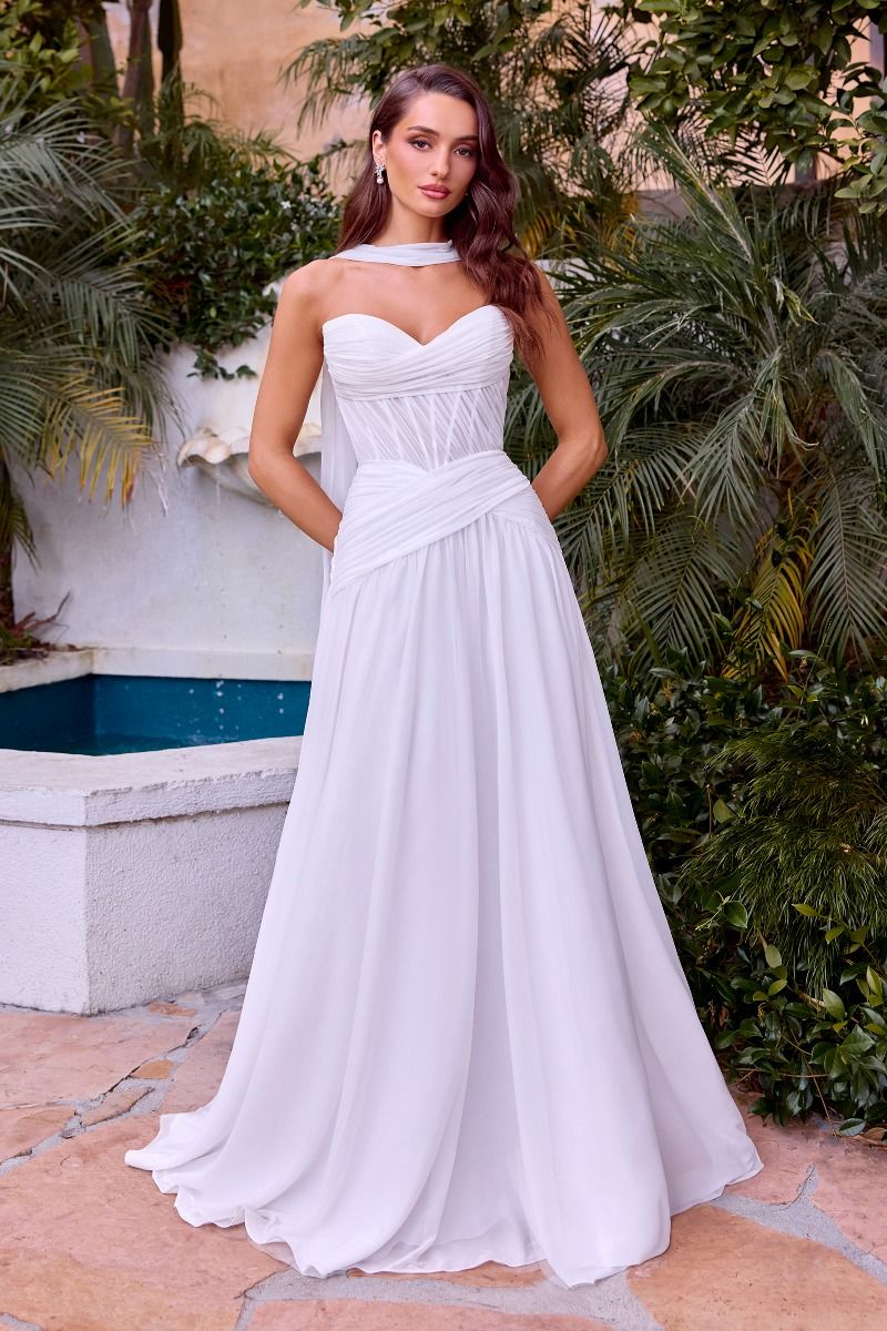 A-line Strapless Wedding Gown-3