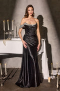 Fitted One-Shoulder Dress, Asymmetrical Neckline With Crystal Embellishment-0