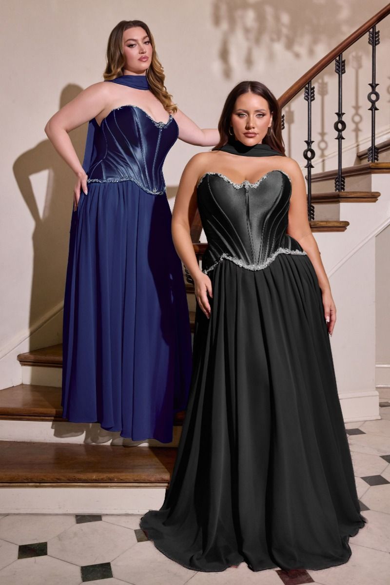 Ball Gown Strapless Sweetheart Neckline Satin Corset Crystal Bodice Chiffon Skirt-3