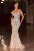 Fitted Dress With A Plunging Neckline And Sculpted Silhouette Adorned With Intricate Linear Beads-0