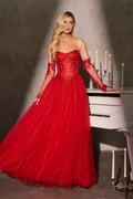 Strapless A-Line Dress & Removable Sleeves-0