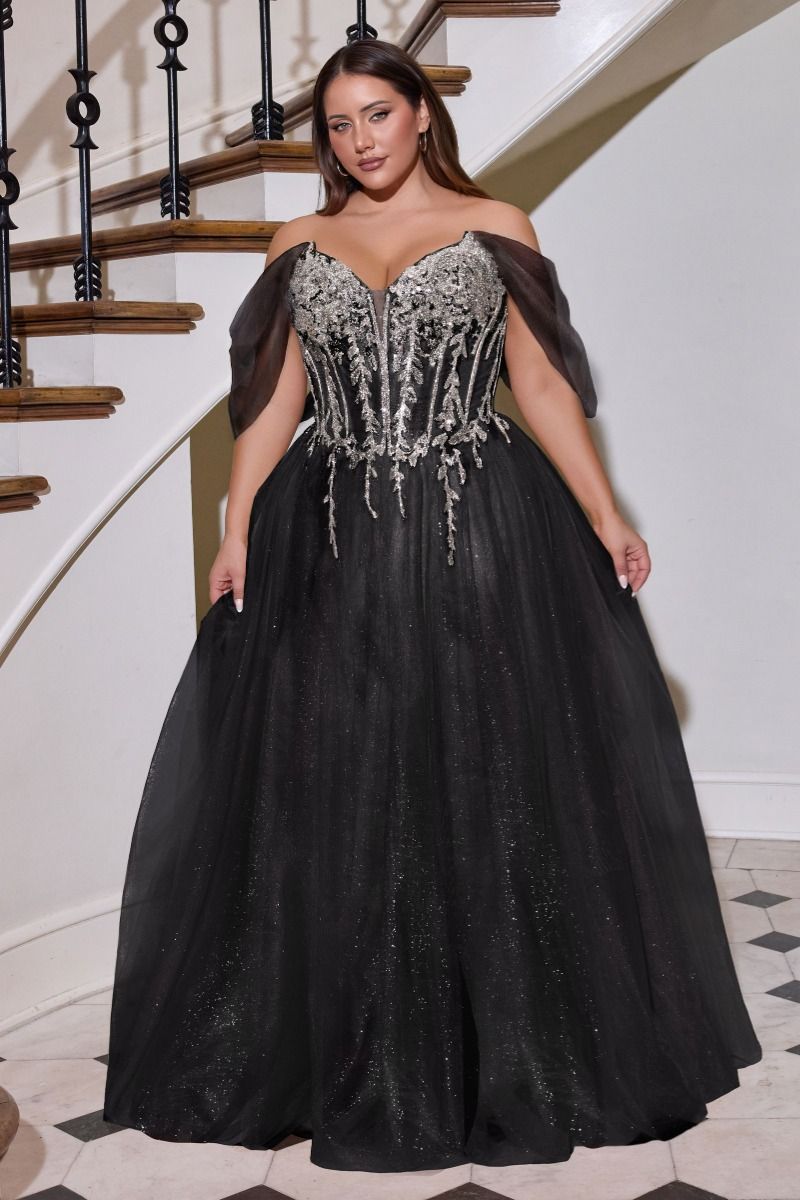 Elegant Beaded Corset A-Line Prom Dress Glitter Tulle Evening Gown CDCD721C-2