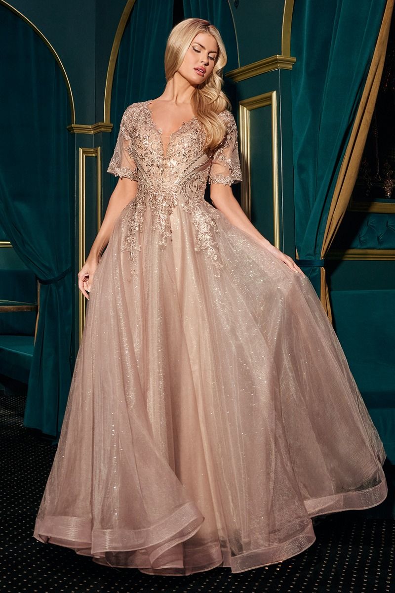 Lace Appliqué & Layered Glitter Tulle-0